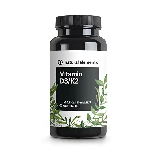 Vitamin D3 + K2 Depot 180 Tabletten: Hochdosiertes Powerduo für Knochen und Immunsystem Premium-Qualität, laborgeprüft Made in Germany